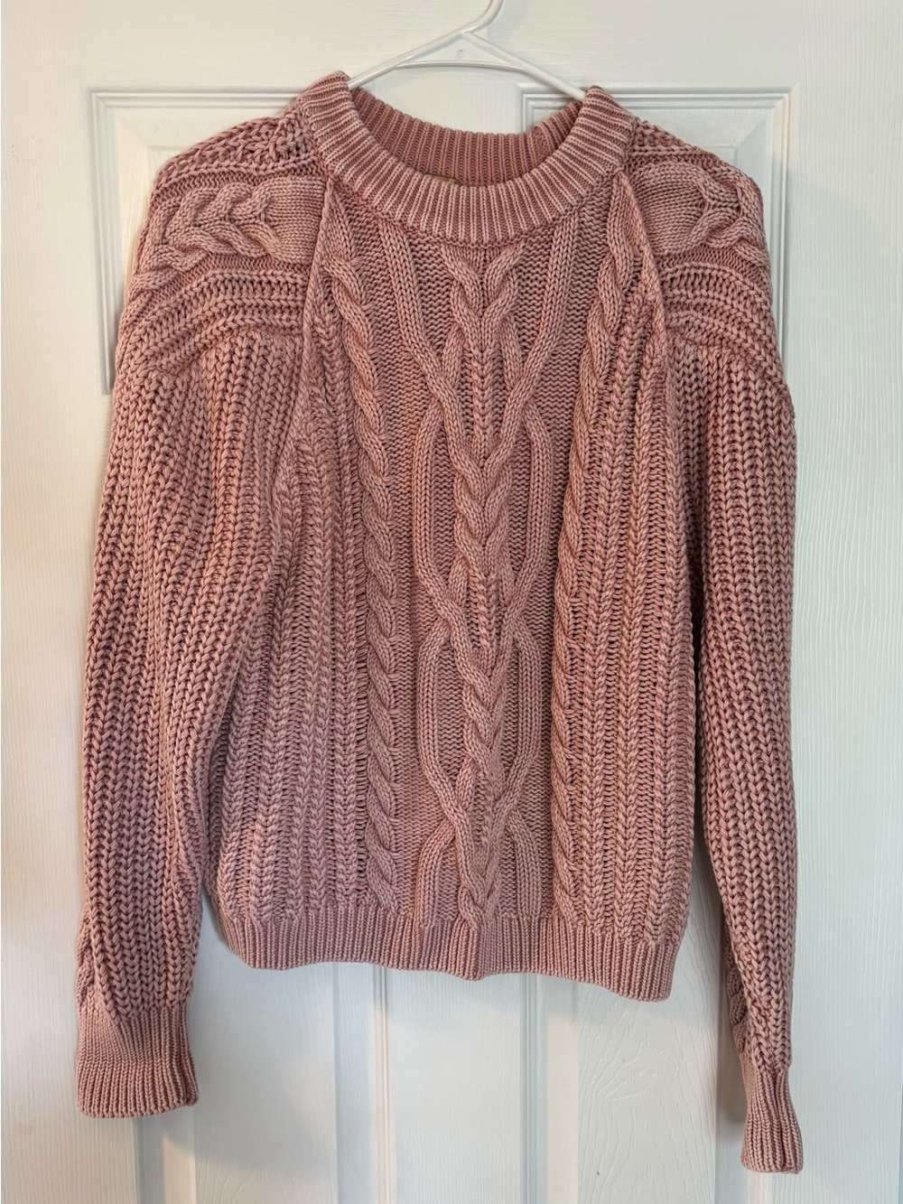 Free People Cable Knit Crewneck Sweater -